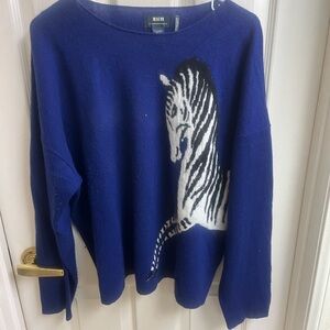 Maeve cashmere zebra sweater
